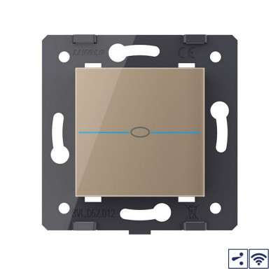 Одноклавишный проходной сенсорный выключатель Livolo Quadro с функцией радиоуправления, цвет белый (механизм) VL-Q7-01SR-11 Одноклавишный проходной сенсорный выключатель Livolo Quadro с функцией радиоуправления, цвет белый (механизм) VL-Q7-01SR-11