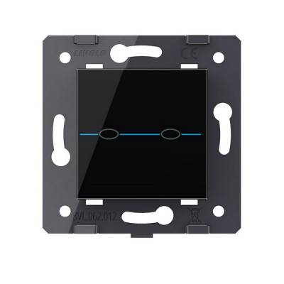 Двухклавишный сенсорный выключатель Livolo Quadro, цвет черный (механизм) VL-Q7-02-12 Двухклавишный сенсорный выключатель Livolo Quadro, цвет черный (механизм) VL-Q7-02-12