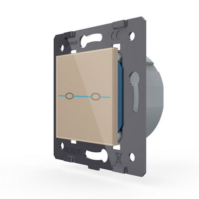 Двухклавишный сенсорный выключатель Livolo Quadro, цвет золотой (механизм) VL-Q7-02-13 Двухклавишный сенсорный выключатель Livolo Quadro, цвет золотой (механизм) VL-Q7-02-13