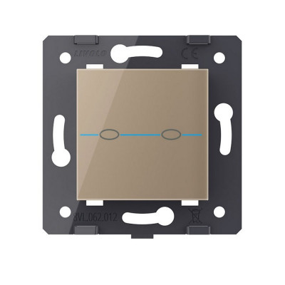 Двухклавишный сенсорный выключатель Livolo Quadro, цвет золотой (механизм) VL-Q7-02-13 Двухклавишный сенсорный выключатель Livolo Quadro, цвет золотой (механизм) VL-Q7-02-13