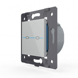 Двухклавишный сенсорный выключатель Livolo Quadro, цвет серый (механизм)