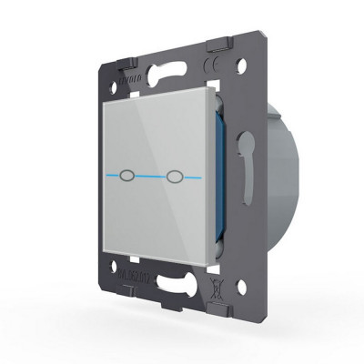 Двухклавишный сенсорный выключатель Livolo Quadro, цвет серый (механизм) VL-Q7-02-15 Двухклавишный сенсорный выключатель Livolo Quadro, цвет серый (механизм) VL-Q7-02-15