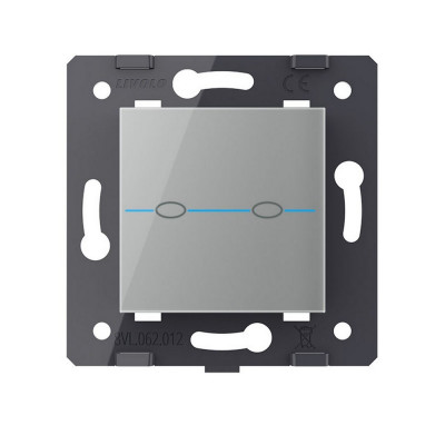 Двухклавишный сенсорный выключатель Livolo Quadro, цвет серый (механизм) VL-Q7-02-15 Двухклавишный сенсорный выключатель Livolo Quadro, цвет серый (механизм) VL-Q7-02-15