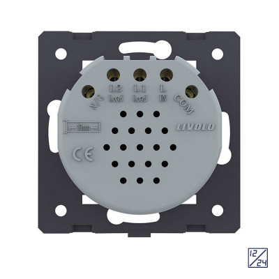 Двухклавишный сенсорный выключатель Livolo Quadro 12/24В, цвет белый (механизм) VL-Q7-02C-11 Двухклавишный сенсорный выключатель Livolo Quadro 12/24В, цвет белый (механизм) VL-Q7-02C-11