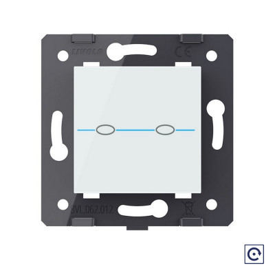 Двухклавишная сенсорная кнопка Livolo Quadro, цвет белый (механизм) VL-Q7-02H-11 Двухклавишная сенсорная кнопка Livolo Quadro, цвет белый (механизм) VL-Q7-02H-11