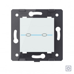 Двухклавишный сенсорный выключатель Livolo Quadro сухой контакт, цвет белый (механизм)
