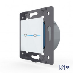 Сенсорный выключатель для штор Livolo Quadro с функцией радиоуправления, цвет белый (механизм)
