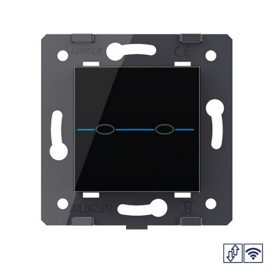 Сенсорный выключатель для штор Livolo Quadro с функцией радиоуправления, цвет черный (механизм) VL-Q7-02WR-12 Сенсорный выключатель для штор Livolo Quadro с функцией радиоуправления, цвет черный (механизм) VL-Q7-02WR-12