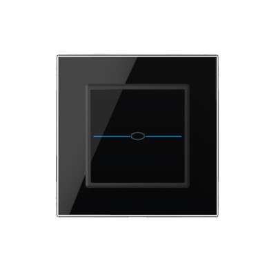 Одноклавишный сенсорный выключатель Livolo Quadro, 1 пост, цвет черный VL-Q701-12 Одноклавишный сенсорный выключатель Livolo Quadro, 1 пост, цвет черный VL-Q701-12