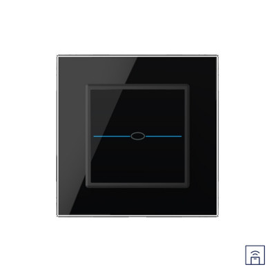 Одноклавишный сенсорный выключатель Livolo Quadro с функцией радиоуправления, 1 пост, цвет черный VL-Q701R-12 Одноклавишный сенсорный выключатель Livolo Quadro с функцией радиоуправления, 1 пост, цвет черный VL-Q701R-12