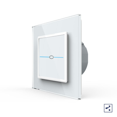 Одноклавишный проходной/перекрестный сенсорный выключатель Livolo Quadro, 1 пост, цвет белый VL-Q701S-11 Одноклавишный проходной/перекрестный сенсорный выключатель Livolo Quadro, 1 пост, цвет белый VL-Q701S-11