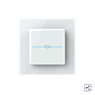 Одноклавишный проходной/перекрестный сенсорный выключатель Livolo Quadro, 1 пост, цвет белый VL-Q701S-11 Одноклавишный проходной/перекрестный сенсорный выключатель Livolo Quadro, 1 пост, цвет белый VL-Q701S-11