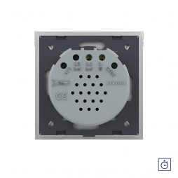 Одноклавишный сенсорный выключатель с таймером Livolo Quadro, 1 пост, цвет серый