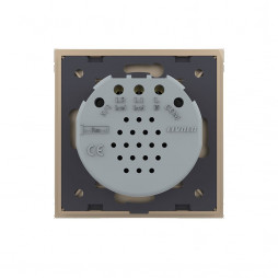 Двухклавишный сенсорный выключатель Livolo Quadro, 1 пост, цвет золотой
