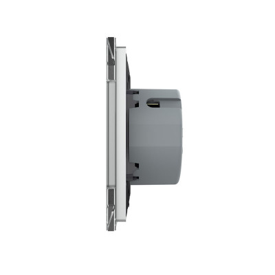 Двухклавишный сенсорный выключатель Livolo Quadro, 1 пост, цвет серый VL-Q702-15 Двухклавишный сенсорный выключатель Livolo Quadro, 1 пост, цвет серый VL-Q702-15