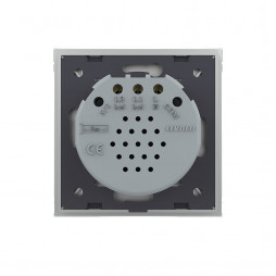 Двухклавишный сенсорный выключатель Livolo Quadro, 1 пост, цвет серый