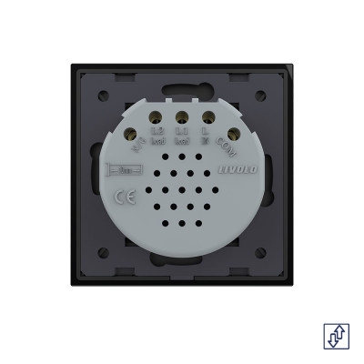 Сенсорный выключатель для штор Livolo Quadro сухой контакт, 1 пост, цвет черный VL-Q702NW-12 Сенсорный выключатель для штор Livolo Quadro сухой контакт, 1 пост, цвет черный VL-Q702NW-12