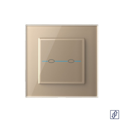 Сенсорный выключатель для штор Livolo Quadro сухой контакт, 1 пост, цвет золотой VL-Q702NW-13 Сенсорный выключатель для штор Livolo Quadro сухой контакт, 1 пост, цвет золотой VL-Q702NW-13