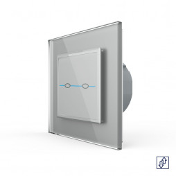 Сенсорный выключатель для штор Livolo Quadro сухой контакт, 1 пост, цвет серый
