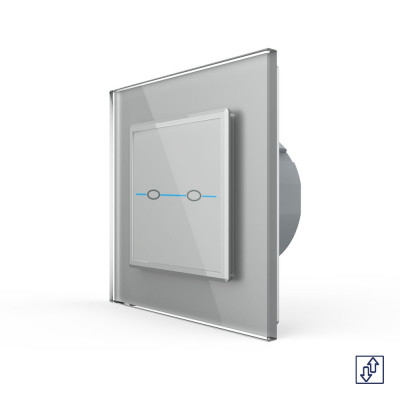 Сенсорный выключатель для штор Livolo Quadro сухой контакт, 1 пост, цвет серый VL-Q702NW-15 Сенсорный выключатель для штор Livolo Quadro сухой контакт, 1 пост, цвет серый VL-Q702NW-15