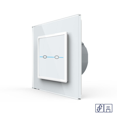 Сенсорный выключатель для штор Livolo Quadro сухой контакт с функцией радиоуправления, 1 пост, цвет белый VL-Q702WR-11 Сенсорный выключатель для штор Livolo Quadro сухой контакт с функцией радиоуправления, 1 пост, цвет белый VL-Q702WR-11