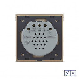 Сенсорный выключатель для штор Livolo Quadro сухой контакт с функцией радиоуправления, 1 пост, цвет золотой
