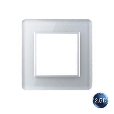 Рамка для розетки Livolo 1 пост, цвет серебристый / алюминий, 2.5D стекло BB-C7-SR-20 2.5D Рамка для розетки Livolo 1 пост, цвет серебристый / алюминий, 2.5D стекло BB-C7-SR-20 2.5D