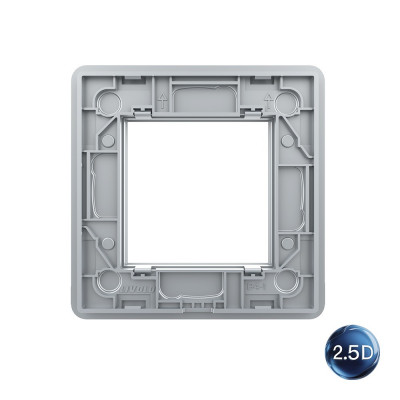 Рамка для розетки Livolo 1 пост, цвет серебристый / алюминий, 2.5D стекло BB-C7-SR-20 2.5D Рамка для розетки Livolo 1 пост, цвет серебристый / алюминий, 2.5D стекло BB-C7-SR-20 2.5D