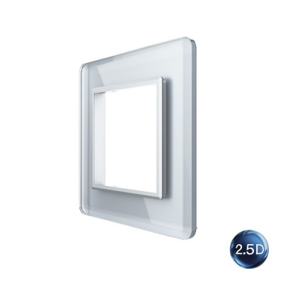 Рамка для розетки Livolo 1 пост, цвет серебристый / алюминий, 2.5D стекло BB-C7-SR-20 2.5D Рамка для розетки Livolo 1 пост, цвет серебристый / алюминий, 2.5D стекло BB-C7-SR-20 2.5D