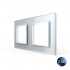 Рамка для розетки Livolo 2 поста, цвет серебристый / алюминий, 2.5D стекло BB-C7-SR/SR-20 2.5D Рамка для розетки Livolo 2 поста, цвет серебристый / алюминий, 2.5D стекло BB-C7-SR/SR-20 2.5D