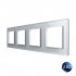 Рамка для розетки Livolo 4 поста, цвет серебристый / алюминий, 2.5D стекло BB-C7-SR/SR/SR/SR-20 2.5D Рамка для розетки Livolo 4 поста, цвет серебристый / алюминий, 2.5D стекло BB-C7-SR/SR/SR/SR-20 2.5D